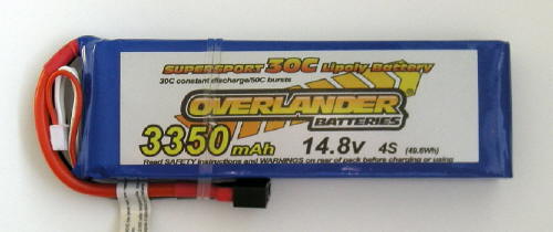 Overlander Sport Range 3350mAh 4S 14.8v 35C Li-Po Battery