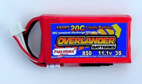 Overlander Sport Range 900mAh 3S 11.1v 35C  Li-Po Battery
