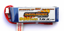 Overlander Sport Range 900mAh 2S 7.4v 35C  Li-Po Battery