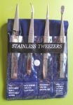 4-ps Stainless Steel Tweezer set